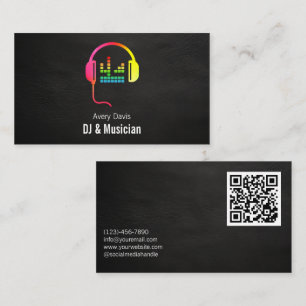 Black Deejay DJ Musician Singer Songwriter Music Business Card