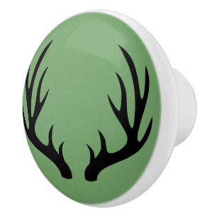 Black Deer Antlers Custom Ceramic Knob
