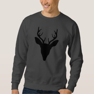 Black Deer Head Silhouette Wild Animal Sweatshirt