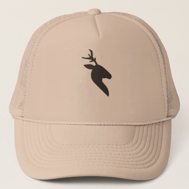 Black deer's head Trucker Hat (Front)