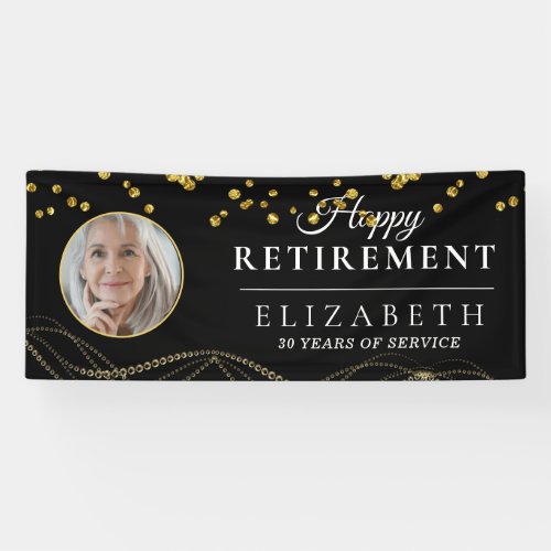 Black Delicate Custom Photo Retirement Party