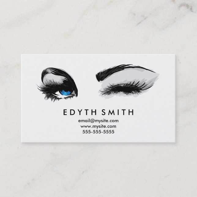 Black Demask Mascara or Eyelashes Business Card (Front)
