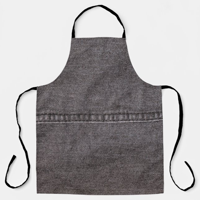 Black denim fabric. Fashion, textures and backgrou Apron (Front)