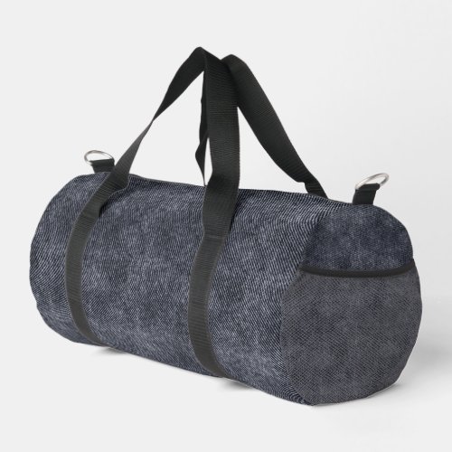 Black Denim Pattern Duffle Bag