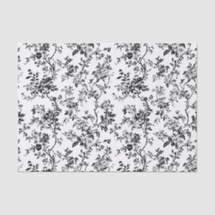 Black Dense Botanical Vine Toile Garden Party Tiss Tissue Paper