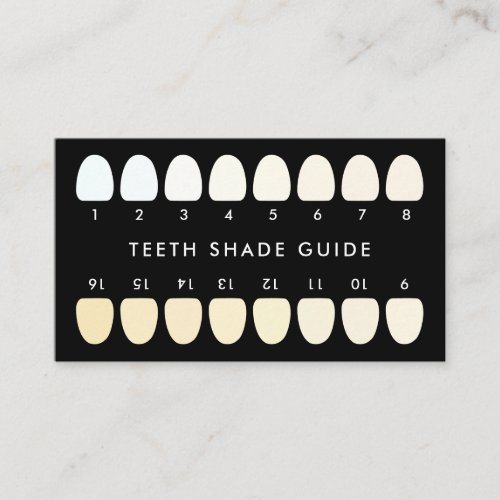 Black Dentistry Teeth Whitening Shade Guide Business Card