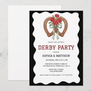 Black Derby Party Invitation Elegant Horseshoe