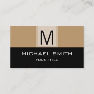 Black & Desert Color Professional Monogram Business Card