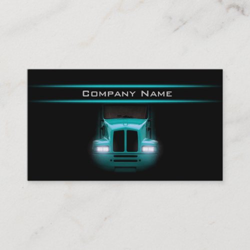 Black Design Cyan Truck Front Brighter Layout Business Card