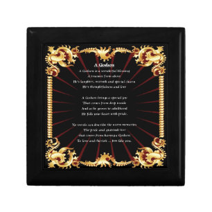 Black Design Godson poem Keepsake Box