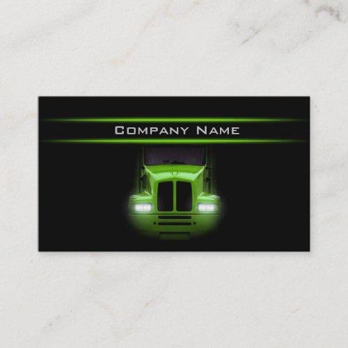Black Design Green Truck Front Brighter Layout Business Card