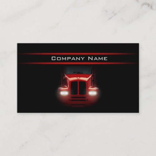 Black Design Red Truck Front Darker Layout Business Card