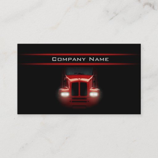 Customizable Simple Black Design Red Truck Front Card Business Card