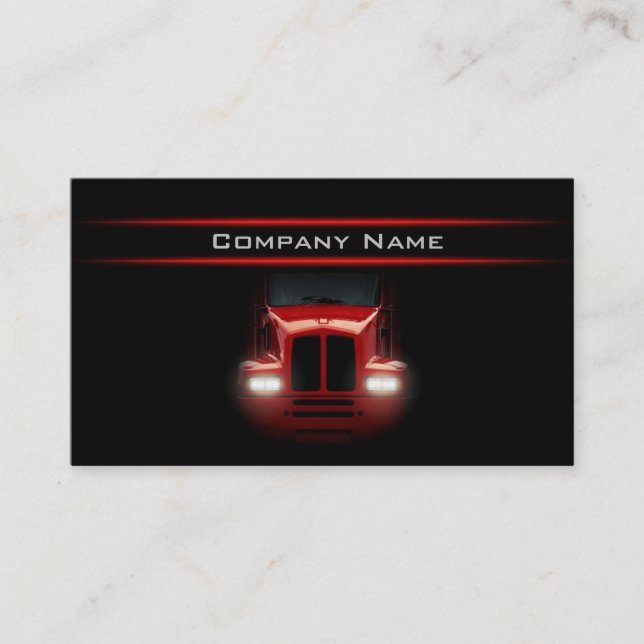 Black Design Red Truck Front Darker Layout Business Card (Front)