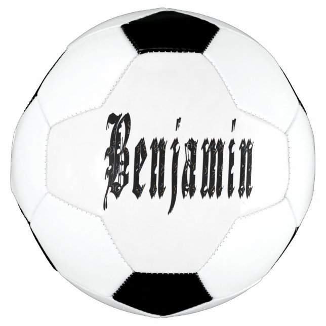 Black Designed Benjamin Name, Soccerball (Front)