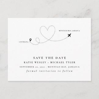 Black Destination Wedding Save the Date Announcement Postcard
