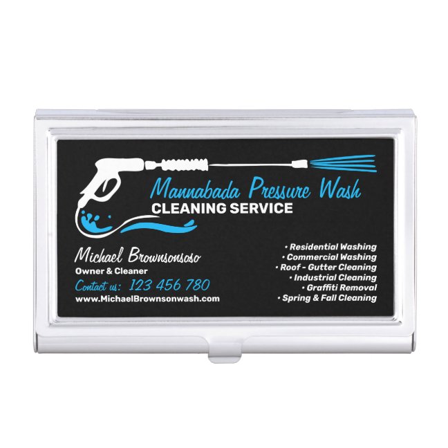 Black Detailing Pressure Power Washing CLEANING Business Card Case
