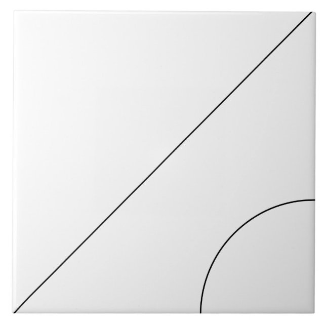 Black Diagonal Line On White Ceramic Tile (Front)