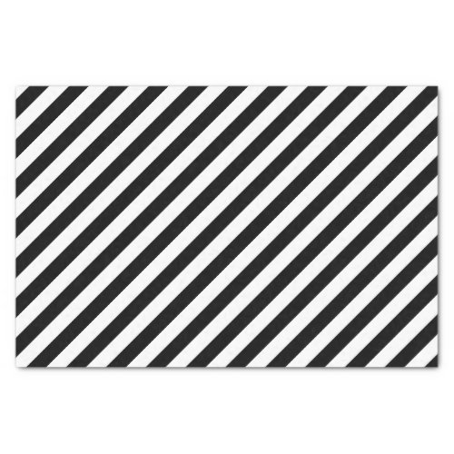 Black Diagonal Stripes Tissue Paper