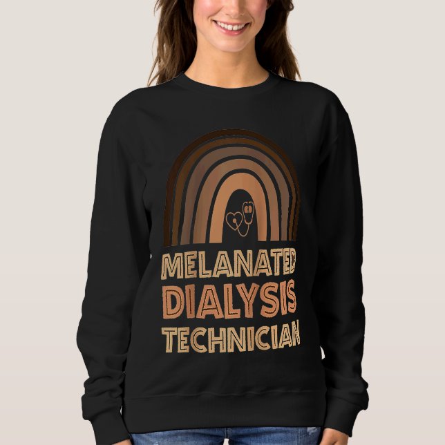 Black Dialysis Technician Melanated Woman Black Hi Sweatshirt (Front)