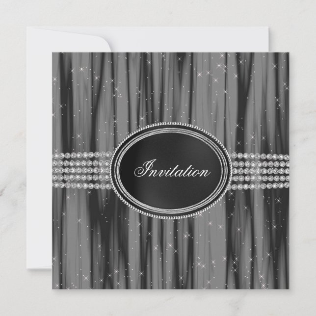 Black Diamond Black Tie Party Invitation (Front)