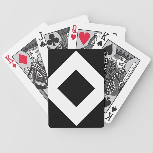 Black Diamond, Bold White Border Playing Cards