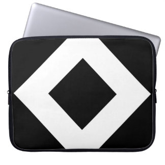 Black Diamond, Bold White Border Laptop Sleeve