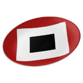 Black Diamond, Bold White Border on Red Dinner Plate (Side)