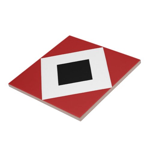 Black Diamond Bold White Border on Red Tile