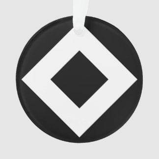 Black Diamond, Bold White Border Ornament