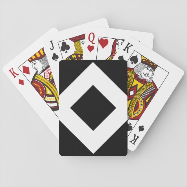 Black Diamond, Bold White Border Playing Cards (Back)