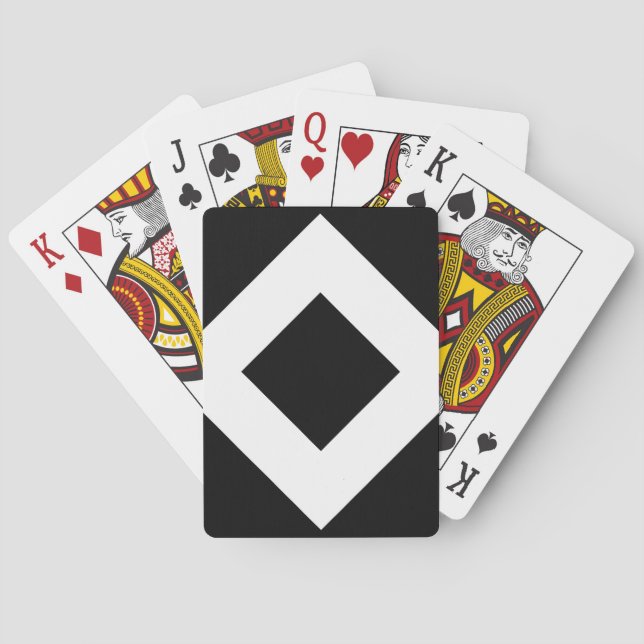 Black Diamond, Bold White Border Poker Cards (Back)
