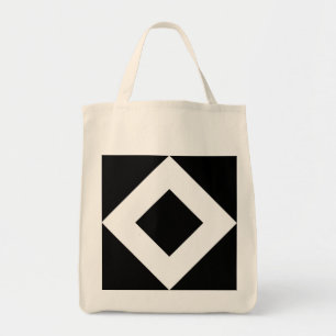 Black Diamond, Bold White Border Tote Bag