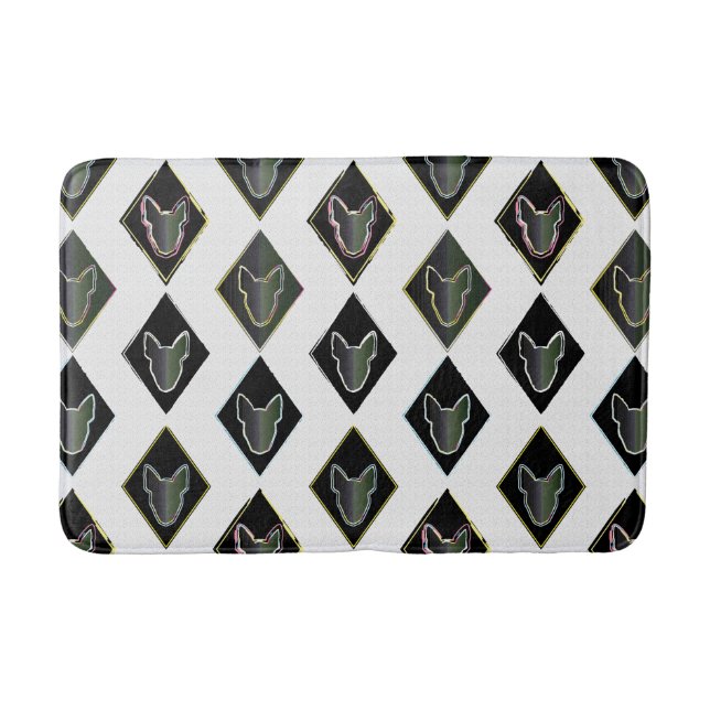 Black Diamond bull Terrier Bathroom Mat (Front)