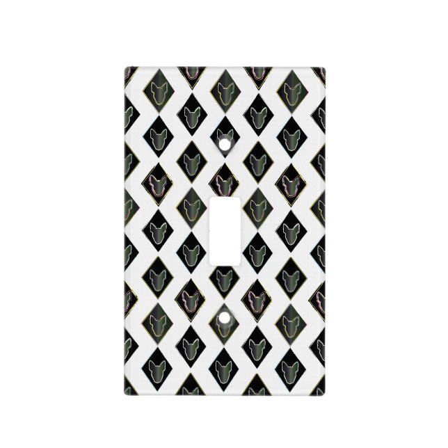 Black Diamond bull Terrier Light Switch Cover (Front)