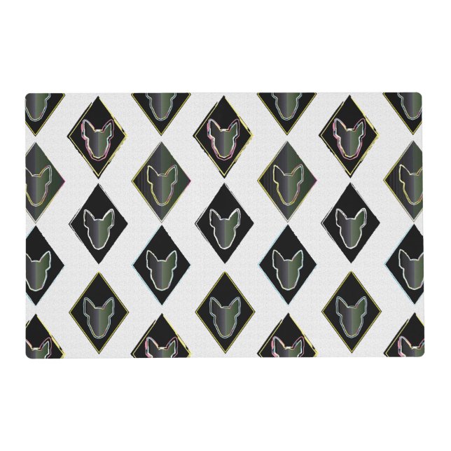 Black Diamond bull Terrier Placemat (Front)
