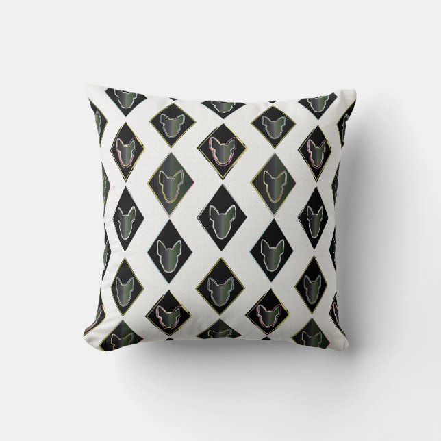 Black Diamond bull Terrier Throw Pillow (Front)