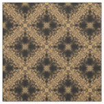 Black Diamond Burst on Golden Tan Pattern Fabric