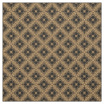 Black Diamond Burst on Golden Tan Pattern Fabric