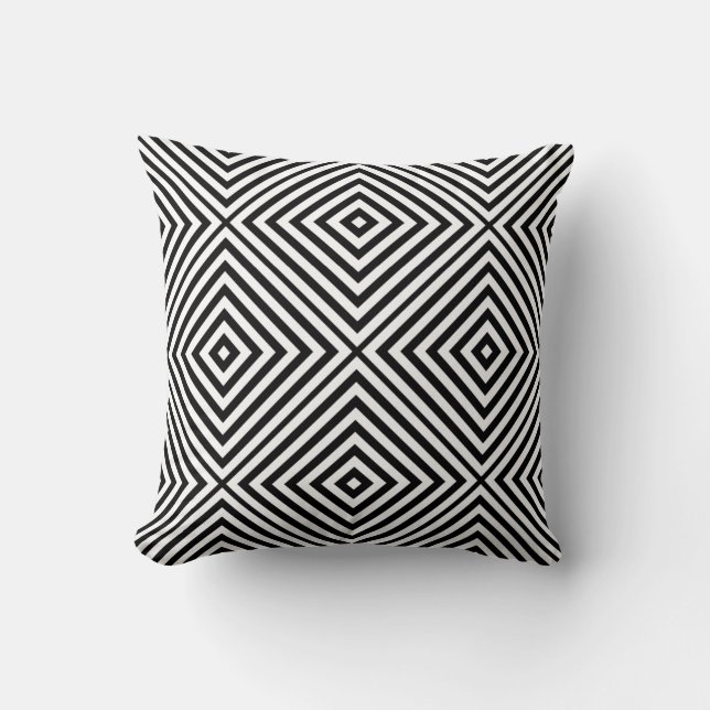 Black Diamond Chevron Throw Pillow (Front)
