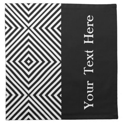 Black Diamond Chevron wtext at  Emporiomoffa Cloth Napkin