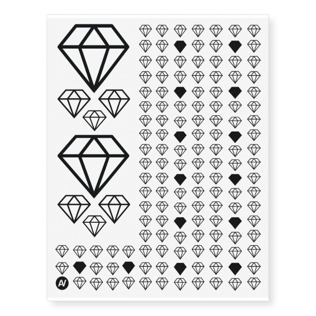 Black Diamond Collection Temporary Tattoos (Front)