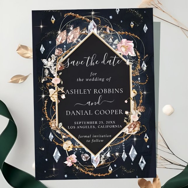 Black Diamond Decorated Luxury Save The Date Invitation (Creator Uploaded)