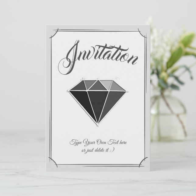 Black Diamond Gemstone Jewelry. Invitation