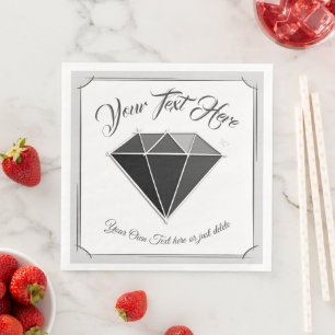 Black Diamond Gemstone Jewelry Paper Dinner Napkins