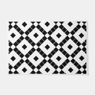 Black Diamond Geometric Tile Farmhouse Doormat