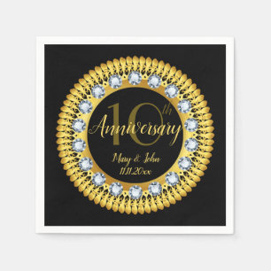 Black Diamond Gold Royal Anniversary Luxury design Napkins