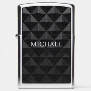 Black Diamond Grid – Dark Precision with Identity Zippo Lighter