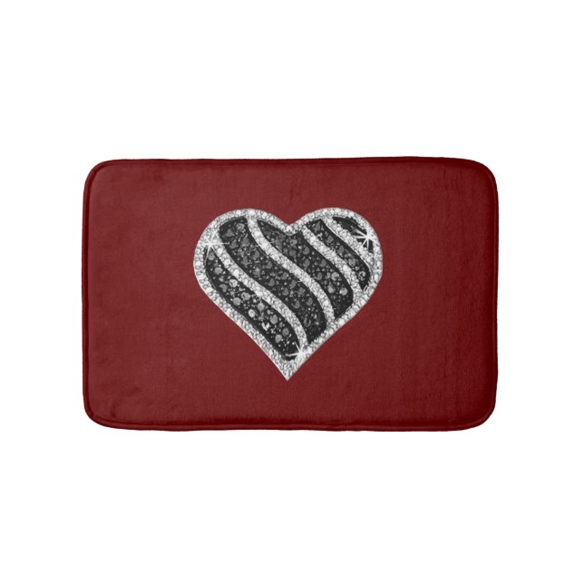 Black Diamond Heart Bath Mat (Front)