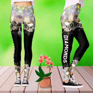 Black Diamond Modern Trendy Fashion Sport Template Leggings
